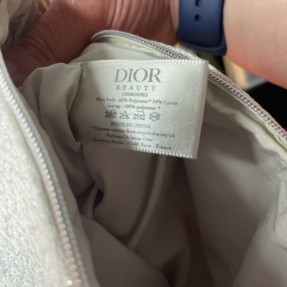 NIB Dior Beauty Silver Shimmer Cosmetic Pouch Bag Velvet Dustbag Star Charm - Picture 7 of 11